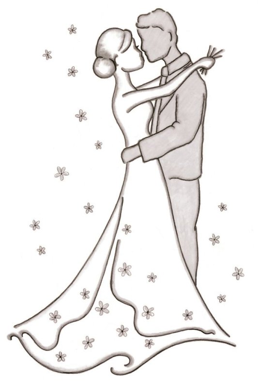 Свадьба рисунок карандашом