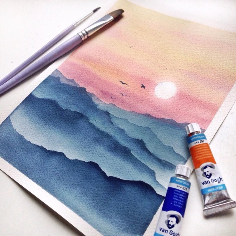 Рисунки акварелью
