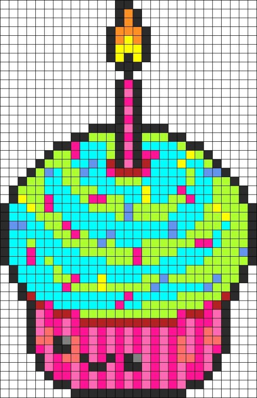 Рисунки по клеточкам торт