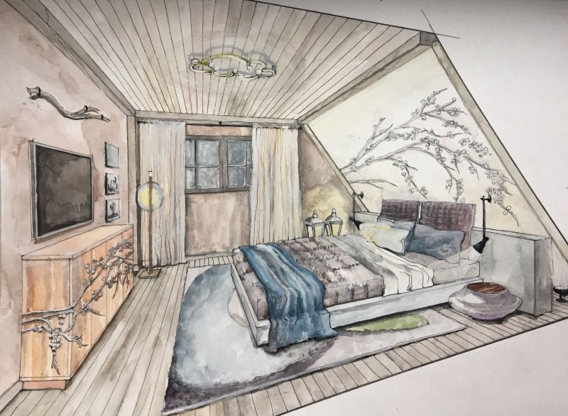 интерьер рисунки