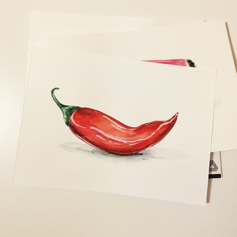 Перчик акварель