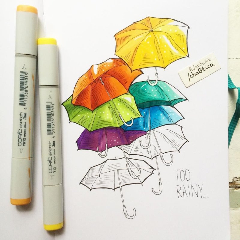 Рисунки скетч маркерами легкие