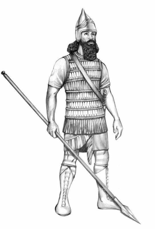 Ассирийский воин рисунок
