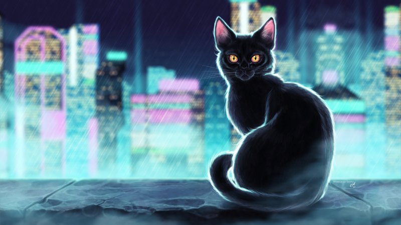 Неоновый кот