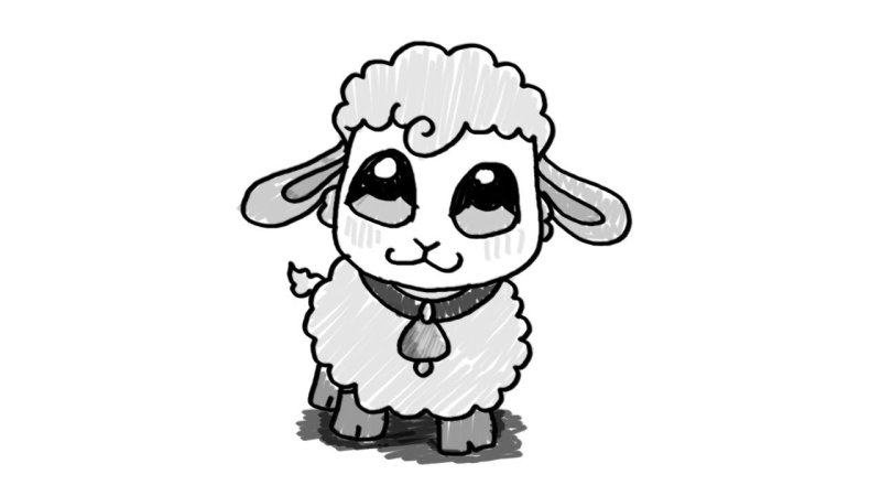 Рисунок милой овечки