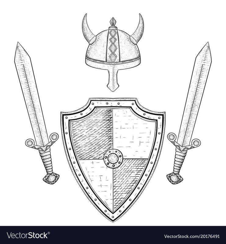 Шлем щит меч