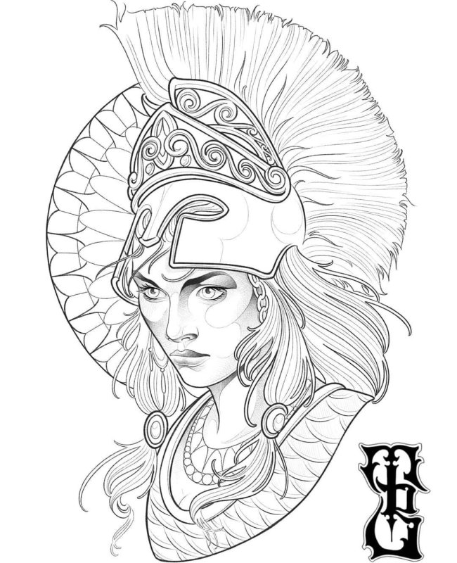 Афина богиня рисунок