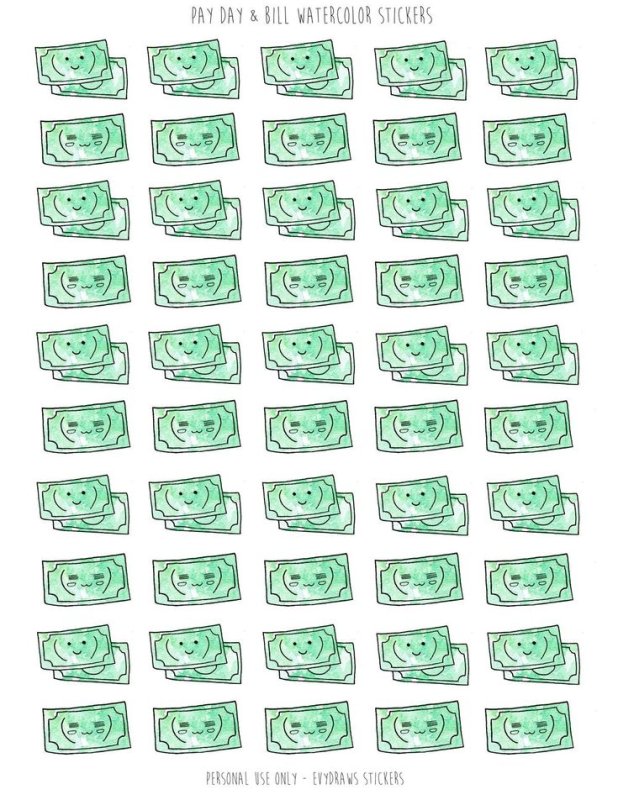 Наклейки деньги