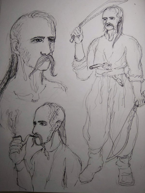Запорожский казак рисунок