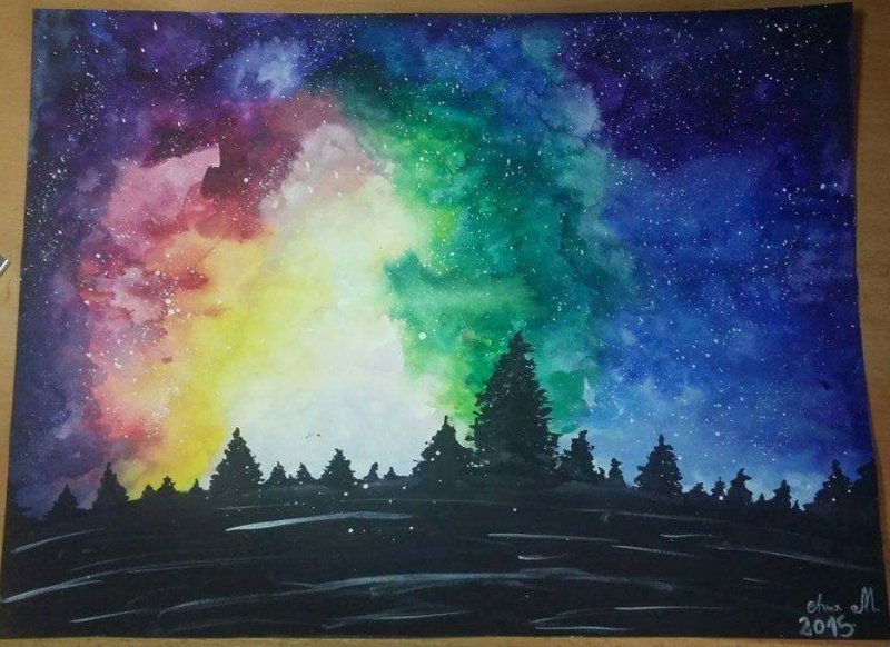 Космос гуашью