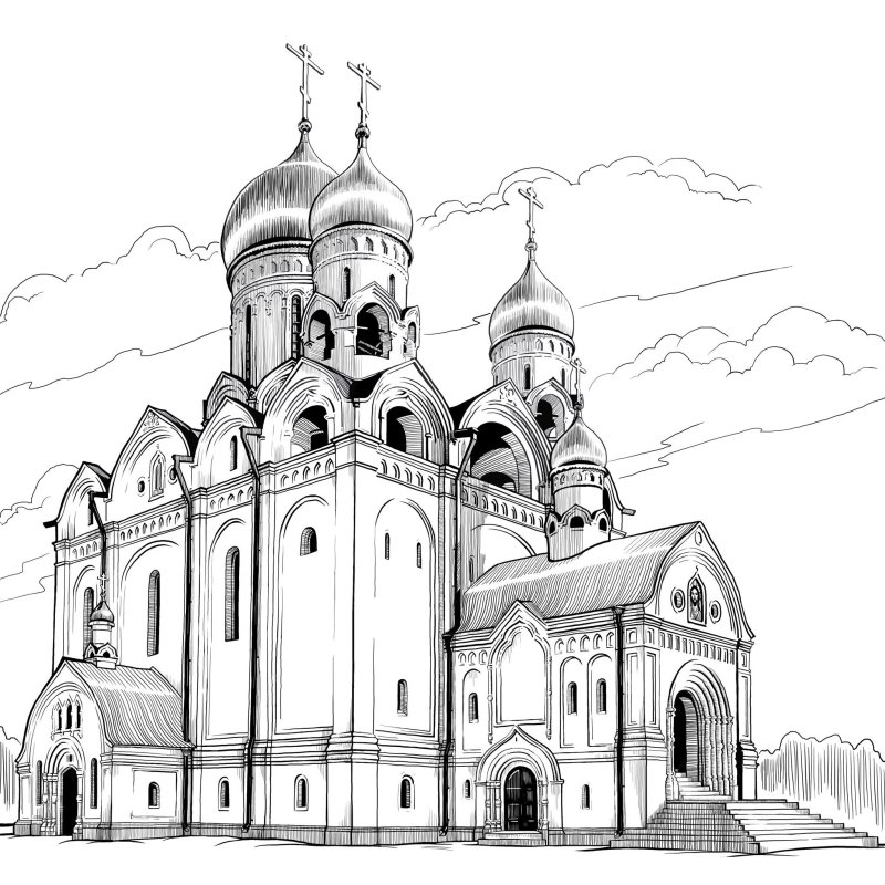 Раскраска храм Серафима Саровского