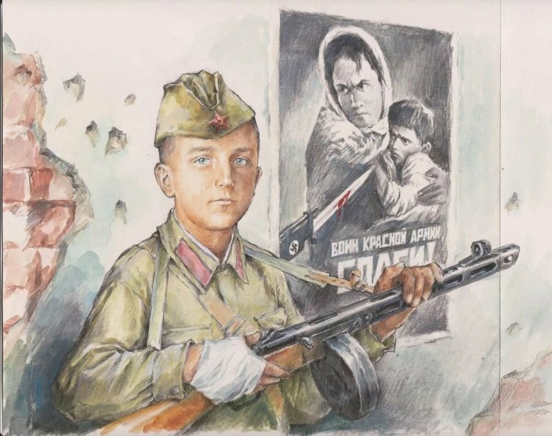 Рисунок на военную тематику
