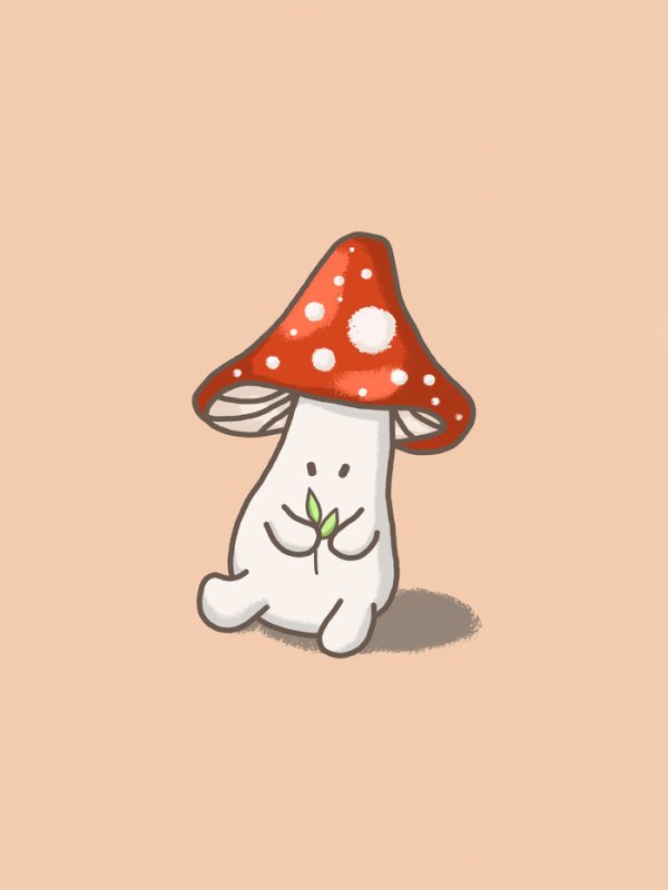 Нарисованный мухомор милый