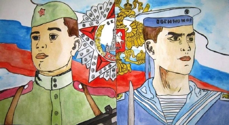 рисунки на тему герои отечества