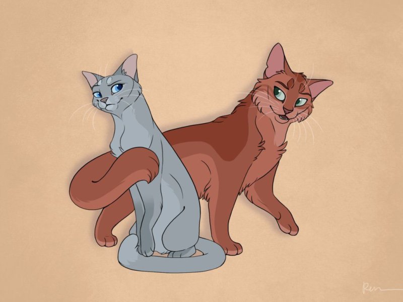 Коты Воители Синегривка и Желудь