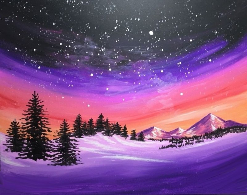 Пейзаж красками