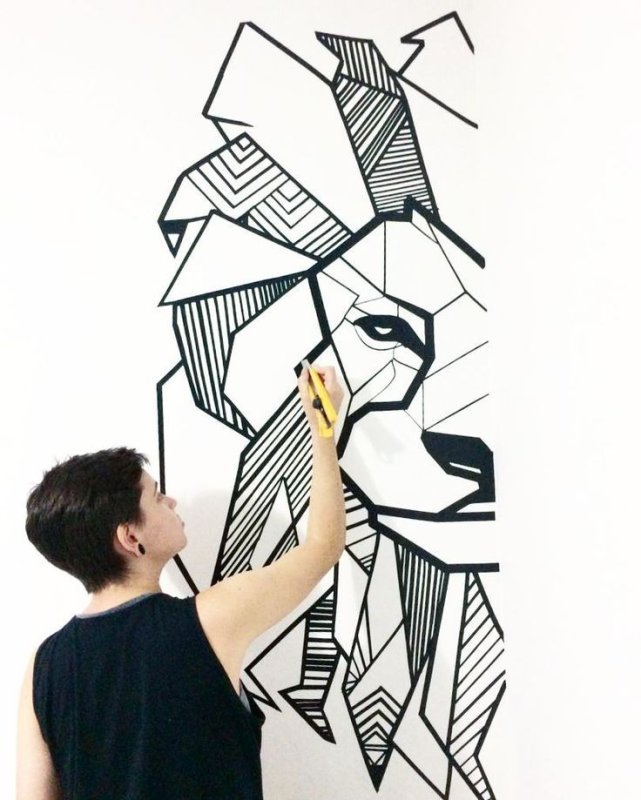 геометрические рисунки на стенах