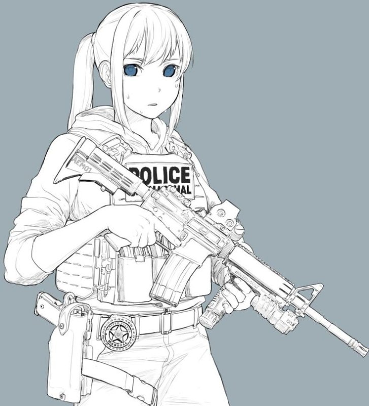 Девушка с автоматом референсы