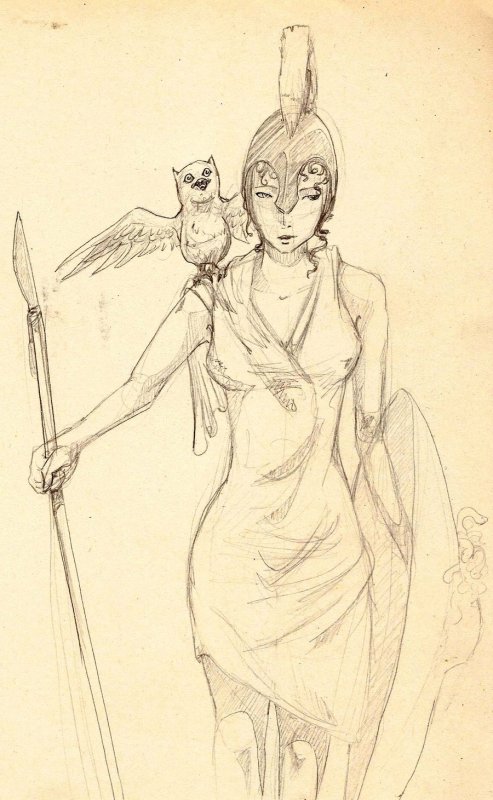 Афина богиня рисунок