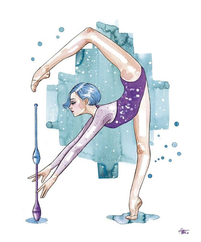 Рисунок гимнастки для срисовки