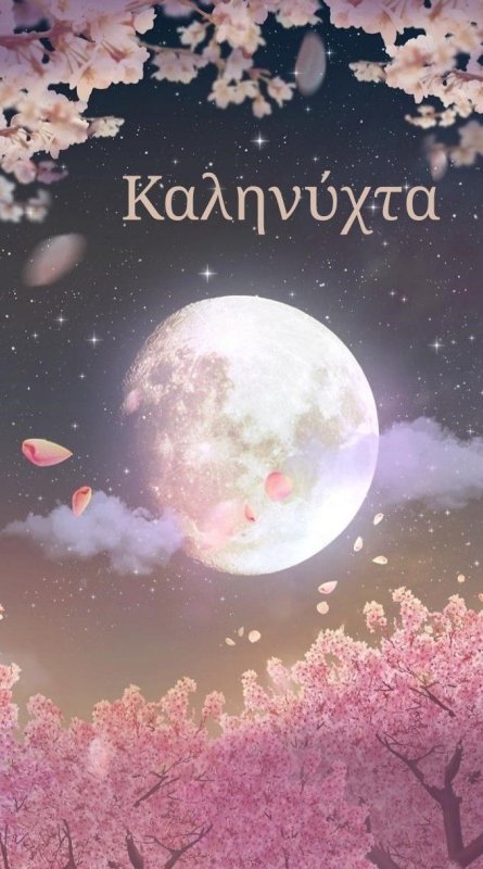 Ночное небо с сакурой