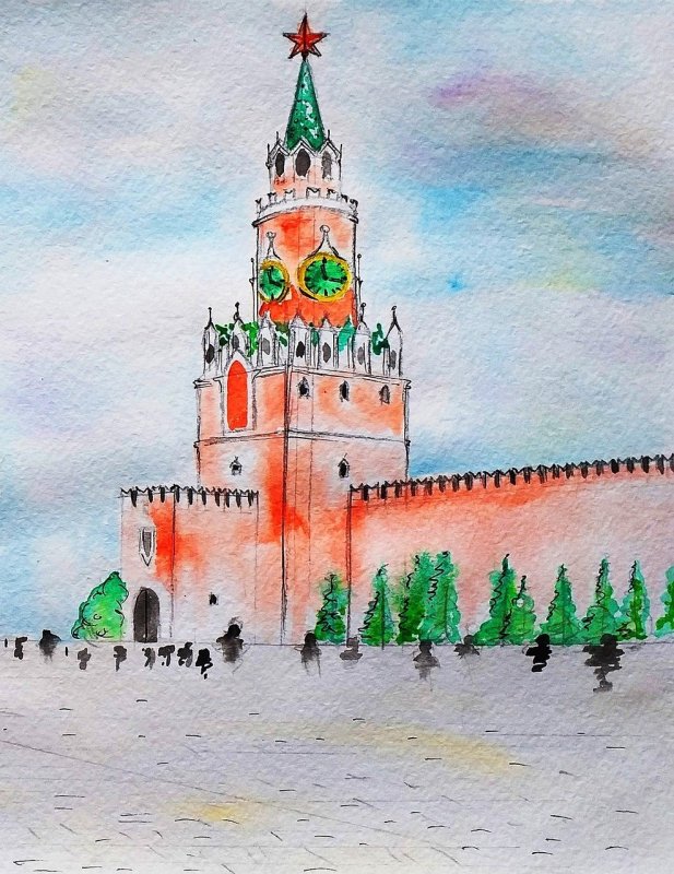 Спасская башня Московского Кремля вектор