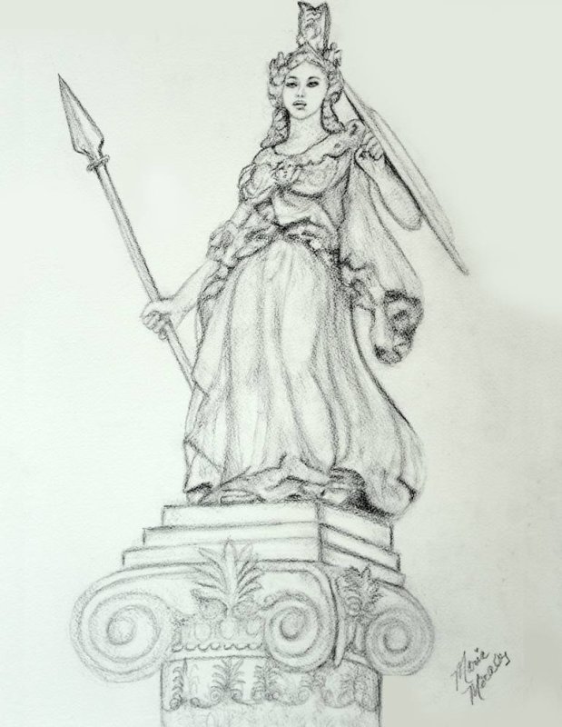 Афина богиня рисунок