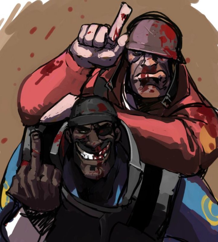 Team Fortress 2 демоман и солдат
