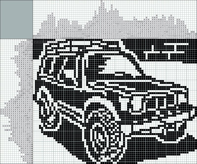 Рисунки по клеточкам автомобили