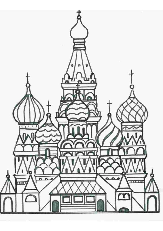 Собор Василия Блаженного рисунок