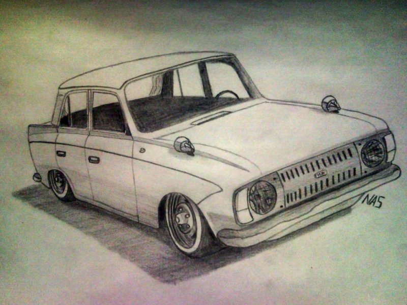 Рисунок москвича АЗЛК 412