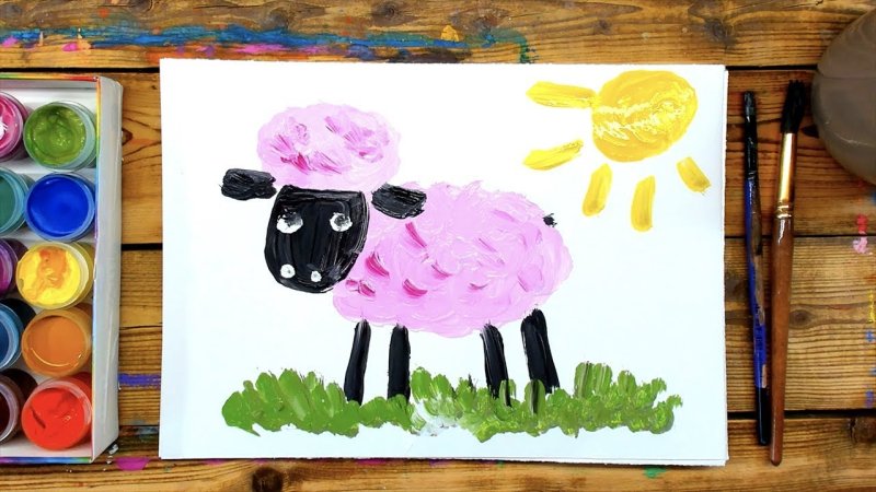 Рисование краскам для малы