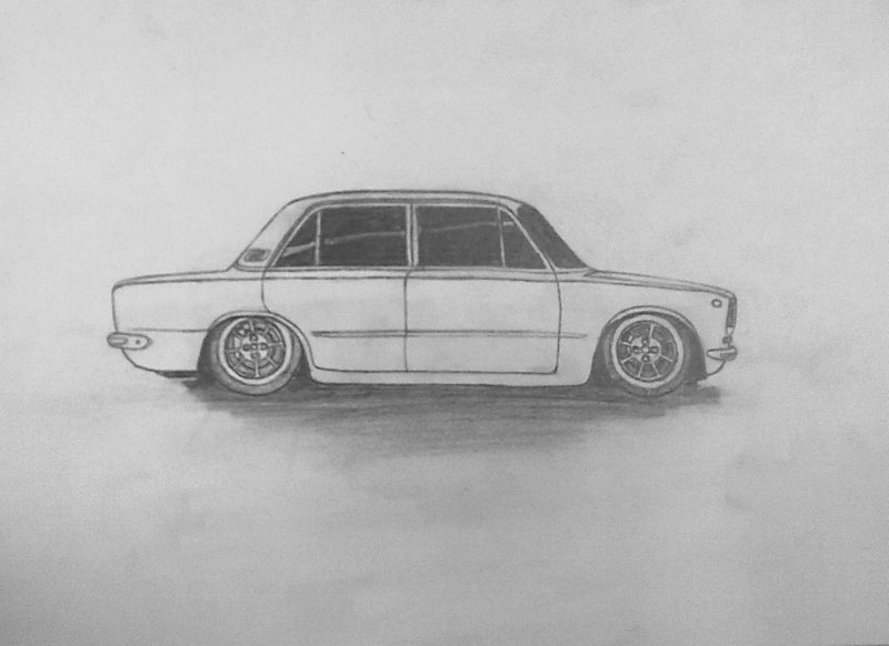 Рисунок машины карандашом