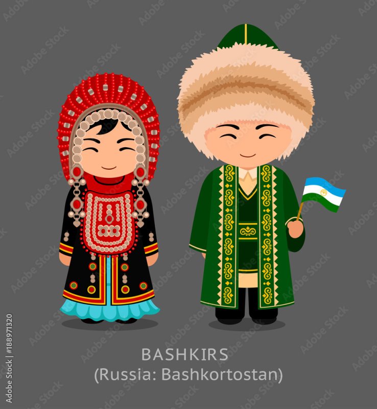 Башкирская Национальная одежда башкир рисунок