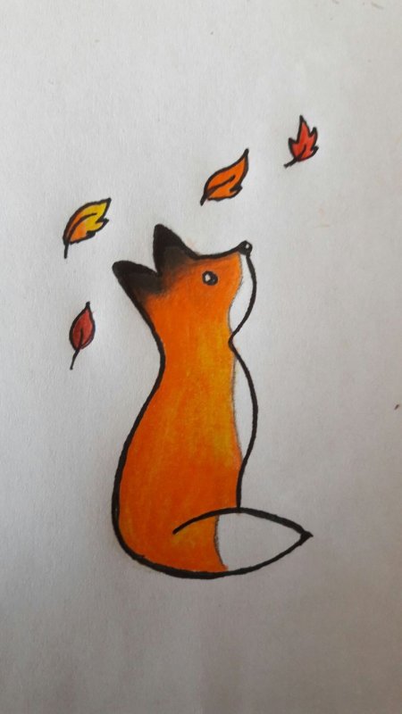 Рисунок лисы для срисовки