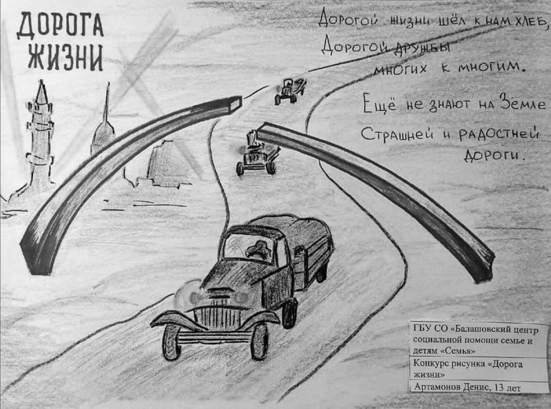 Ладога дорога жизни рисунки