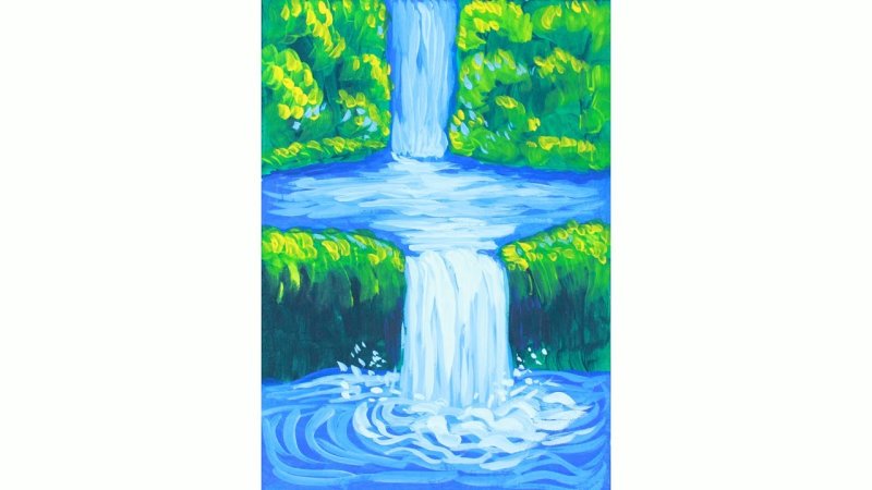 Водопад рисунок карандашом