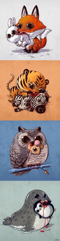 Животные едят друг друга рисунок