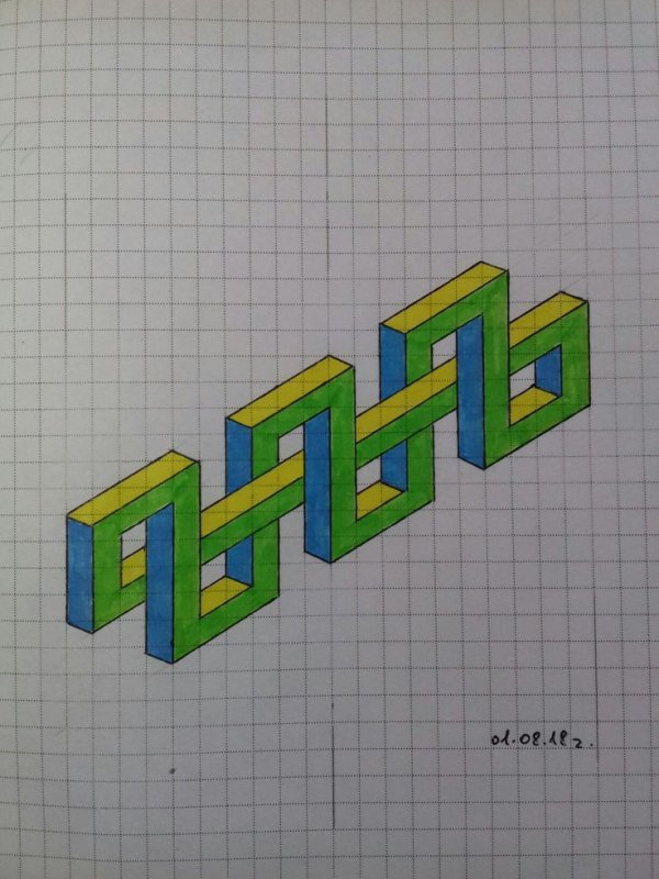 рисунки по клеточкам объемные
