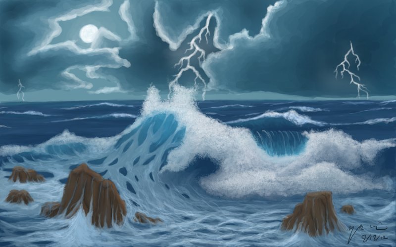 Нарисовать море