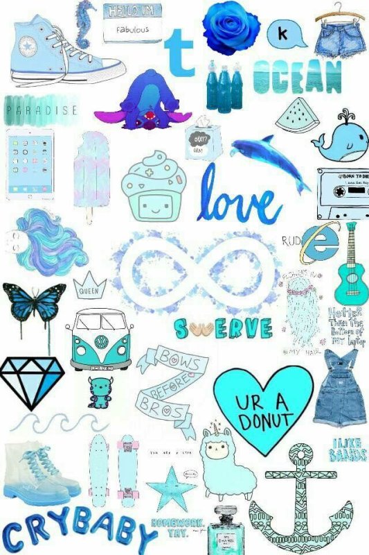 наклейки голубые