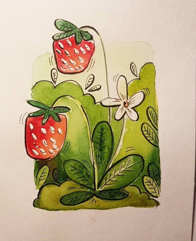 Клубника рисунок