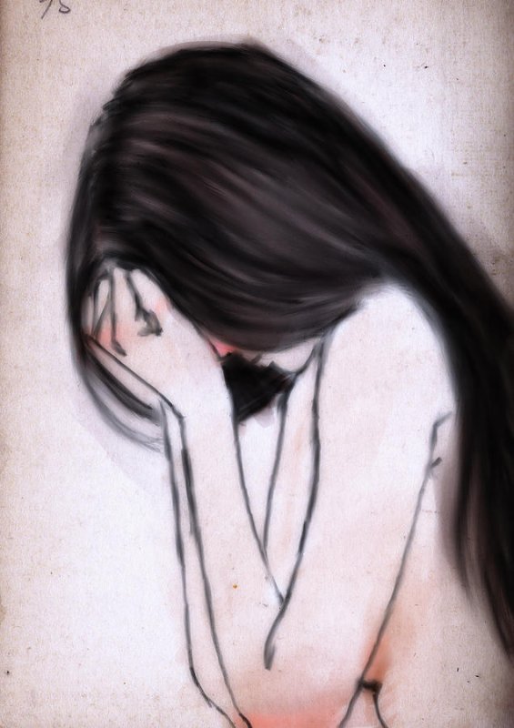 Рисунок плачущей девушки