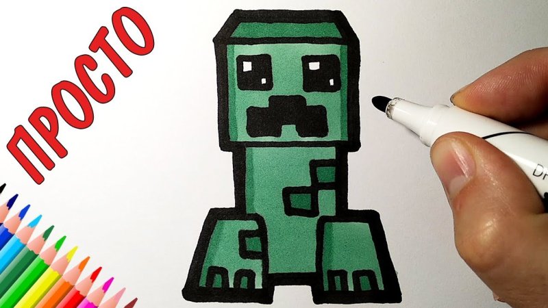 крипер из майнкрафта рисунок