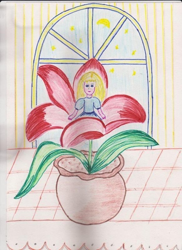 Дюймовочка рисунок
