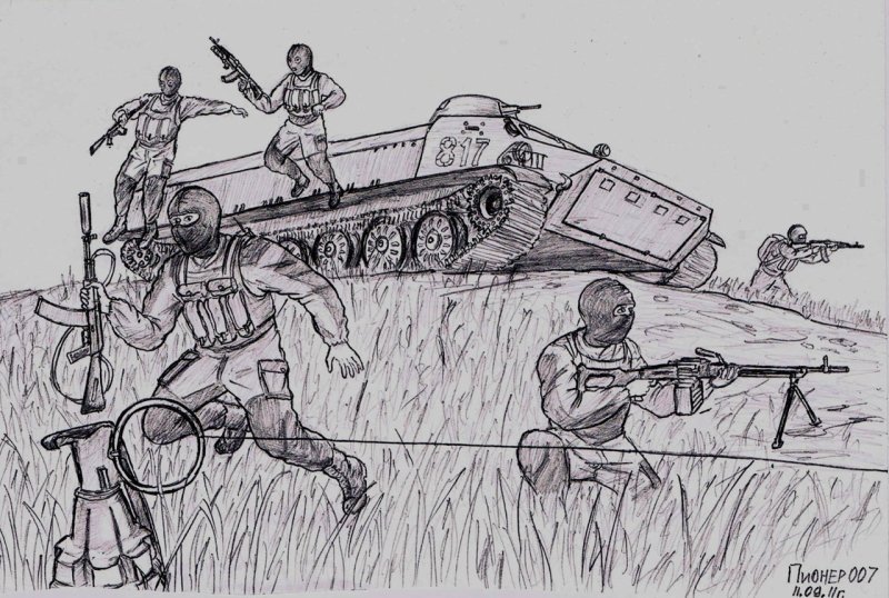 Рисунок на военную тему карандашом