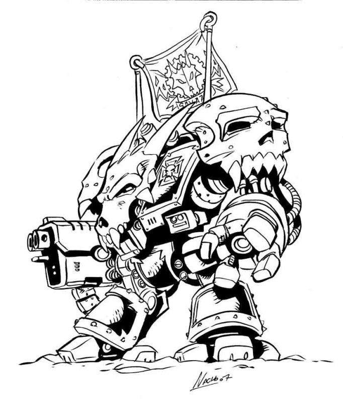 Раскраска Космодесанта Warhammer 40000
