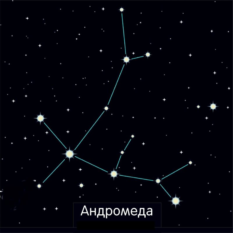 Созвездие Андромеды и Персея на карте звездного