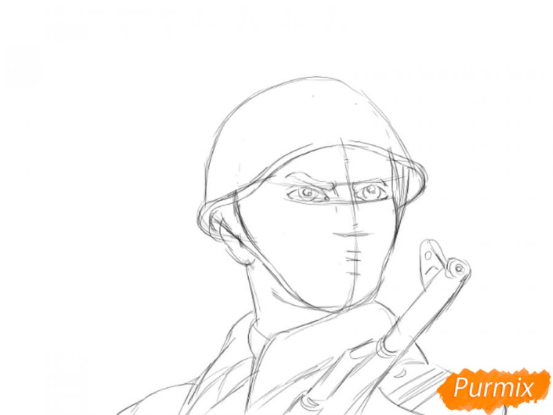 Нарисовать рисунок солдату