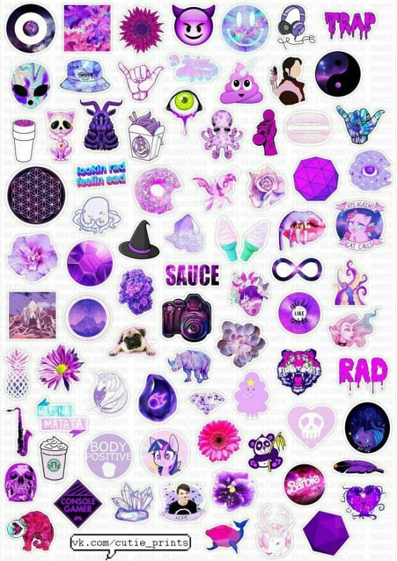фиолетовые наклейки